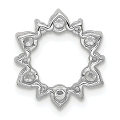 14k White Gold 5/8 carat Lab Grown Diamond VS/SI+ G+ Complete Fashion Circle Chain Slide Pendant