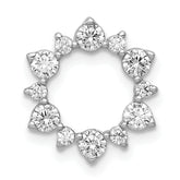 14k White Gold 5/8 carat Lab Grown Diamond VS/SI+ G+ Complete Fashion Circle Chain Slide Pendant