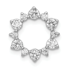 14k White Gold 5/8 carat Lab Grown Diamond VS/SI+ G+ Complete Fashion Circle Chain Slide Pendant