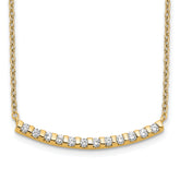 14k 1/4 carat Lab Grown Diamond VS/SI+ G+ Complete 18 inch Curved Bar Necklace