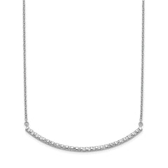 14k White Gold 1/2 carat Lab Grown Diamond VS/SI+ G+ Complete 18 inch Curved Bar Necklace
