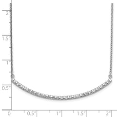 14k White Gold 1/2 carat Lab Grown Diamond VS/SI+ G+ Complete 18 inch Curved Bar Necklace