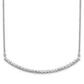 14k White Gold 1/2 carat Lab Grown Diamond VS/SI+ G+ Complete 18 inch Curved Bar Necklace