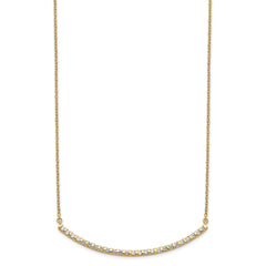 14k 1/2 carat Lab Grown Diamond VS/SI+ G+ Complete 18 inch Curved Bar Necklace