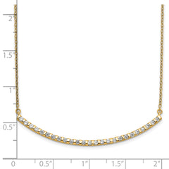 14k 1/2 carat Lab Grown Diamond VS/SI+ G+ Complete 18 inch Curved Bar Necklace
