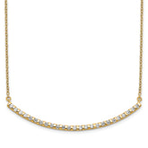 14k 1/2 carat Lab Grown Diamond VS/SI+ G+ Complete 18 inch Curved Bar Necklace
