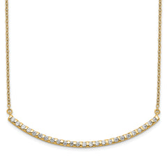 14k 1/2 carat Lab Grown Diamond VS/SI+ G+ Complete 18 inch Curved Bar Necklace