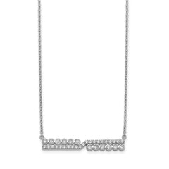 14K White Gold Lab Grown Diamond VS/SI+ G+ Bar Necklace