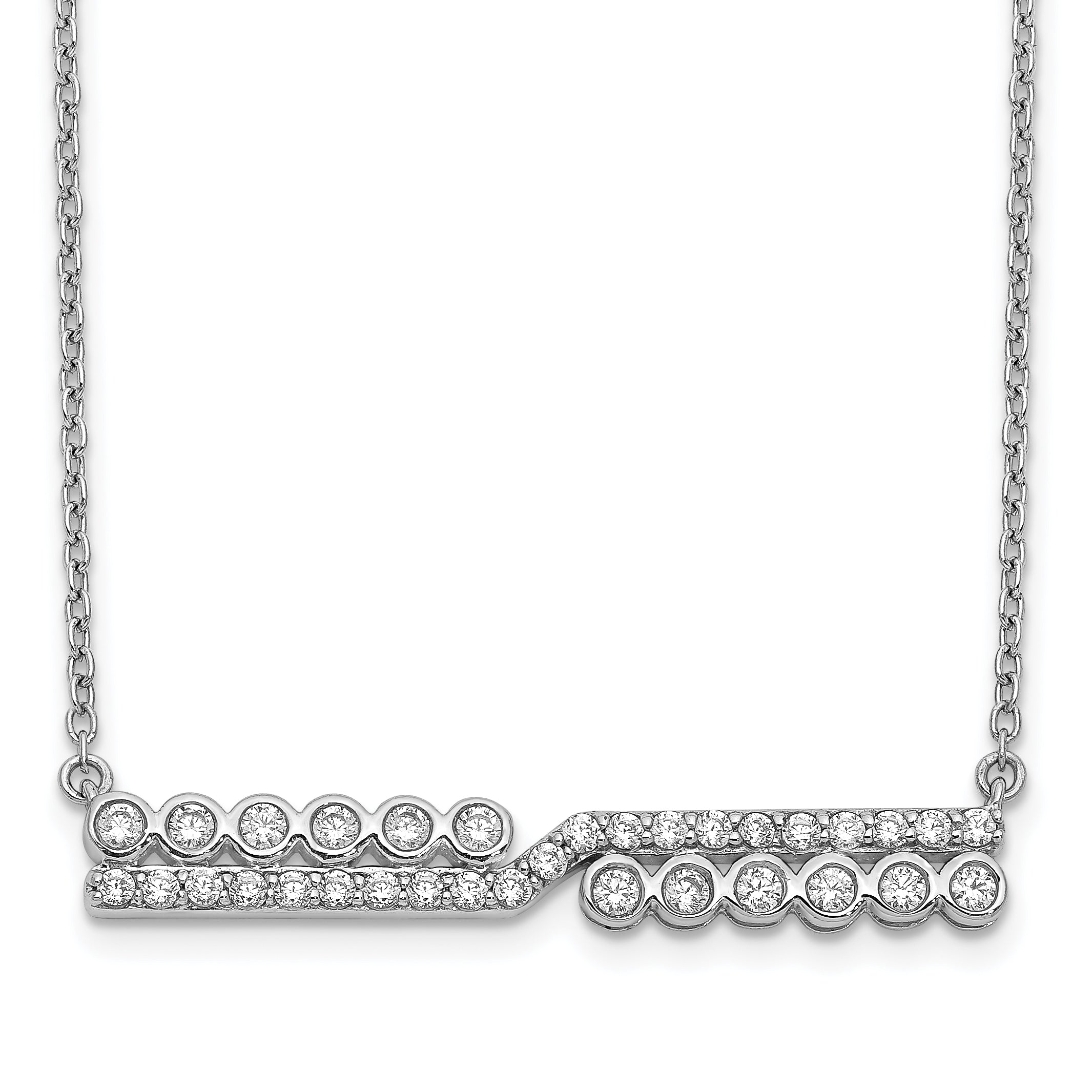 14K White Gold Lab Grown Diamond VS/SI+ G+ Bar Necklace