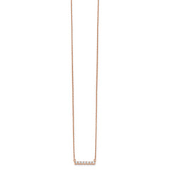 14k Rose Gold 1/4 carat Lab Grown Diamond VS/SI+ G+ Complete 18 inch Bar Necklace