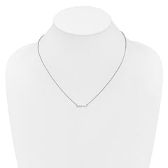 14k White Gold 1/4 carat Lab Grown Diamond VS/SI+ G+ Complete 18 inch Bar Necklace