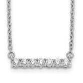 14k White Gold 1/4 carat Lab Grown Diamond VS/SI+ G+ Complete 18 inch Bar Necklace