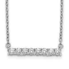 14k White Gold 1/3 carat Lab Grown Diamond VS/SI+ G+ Complete 18 inch Bar Necklace