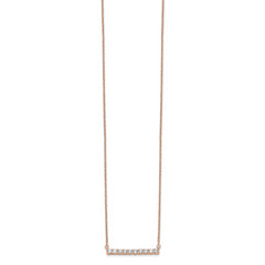 14k Rose Gold 1/2 carat Lab Grown Diamond VS/SI+ G+ Complete 18 inch Bar Necklace