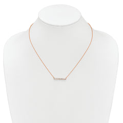 14k Rose Gold 1/2 carat Lab Grown Diamond VS/SI+ G+ Complete 18 inch Bar Necklace