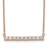 14k Rose Gold 1/2 carat Lab Grown Diamond VS/SI+ G+ Complete 18 inch Bar Necklace