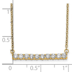 14k 1/2 carat Lab Grown Diamond VS/SI+ G+ Complete 18 inch Bar Necklace