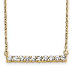 14k 1/2 carat Lab Grown Diamond VS/SI+ G+ Complete 18 inch Bar Necklace