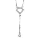 14k White Gold 1/4 carat Lab Grown Diamond VS/SI+ G+ Complete 18 inch Fashion Geometric Diamond Shape Dangle Necklace