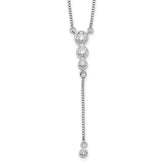 14k White Gold 1/4 carat Lab Grown Diamond VS/SI+ G+ 17.5 inch Dangle Necklace