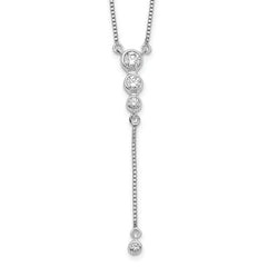 14k White Gold 1/4 carat Lab Grown Diamond VS/SI+ G+ 17.5 inch Dangle Necklace