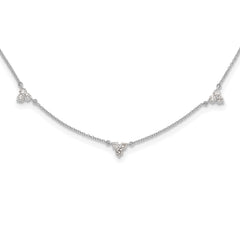 14k White Gold 1 carat Lab Grown Diamond VS/SI+ G+ Seven Station 18 inch Necklace