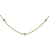 14k 1/2 carat Lab Grown Diamond VS/SI+ G+ Nine Station 18 inch Necklace