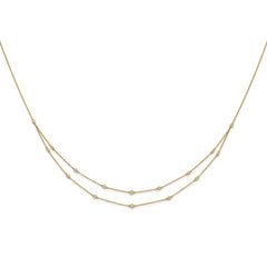 14k 1/2 carat Lab Grown Diamond VS/SI+ G+ Sixteen Station Double Strand 18 inch Necklace