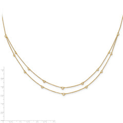 14k 1/2 carat Lab Grown Diamond VS/SI+ G+ Sixteen Station Double Strand 18 inch Necklace