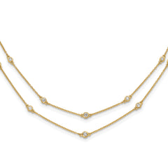 14k 1/2 carat Lab Grown Diamond VS/SI+ G+ Sixteen Station Double Strand 18 inch Necklace