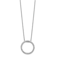 14k White Gold 1/2 carat Lab Grown Diamond VS/SI+ G+ 18 inch Round Pendant Necklace