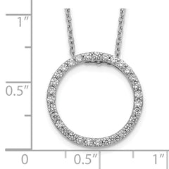14k White Gold 1/2 carat Lab Grown Diamond VS/SI+ G+ 18 inch Round Pendant Necklace