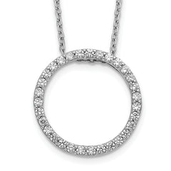 14k White Gold 1/2 carat Lab Grown Diamond VS/SI+ G+ 18 inch Round Pendant Necklace