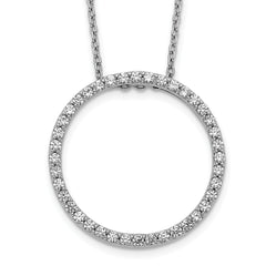 14k White Gold 5/8 carat Lab Grown Diamond VS/SI+ G+ 18 inch Round Necklace