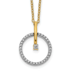 14k Two-Tone 1/5 carat Lab Grown Diamond VS/SI+ G+ Complete 18 inch Circle Necklace