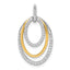 10k Two-tone 1/4ct. Diamond Fancy Triple Oval Pendant