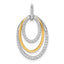 14k Two Tone 1/4 carat Lab Grown Diamond VS/SI+ G+ Complete Triple Oval Dangle Pendant
