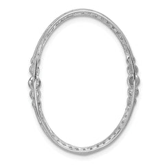 14k White Gold 3/4 carat Lab Grown Diamond VS/SI+ G+ Complete Oval Chain Slide Pendant