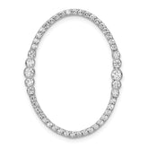 14k White Gold 3/4 carat Lab Grown Diamond VS/SI+ G+ Complete Oval Chain Slide Pendant