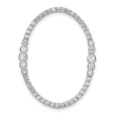 14k White Gold 3/4 carat Lab Grown Diamond VS/SI+ G+ Complete Oval Chain Slide Pendant
