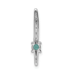 14k White Gold 1/6 carat Lab Grown Diamond VS/SI+ G+ and Lab Created Emerald Chain Slide Pendant