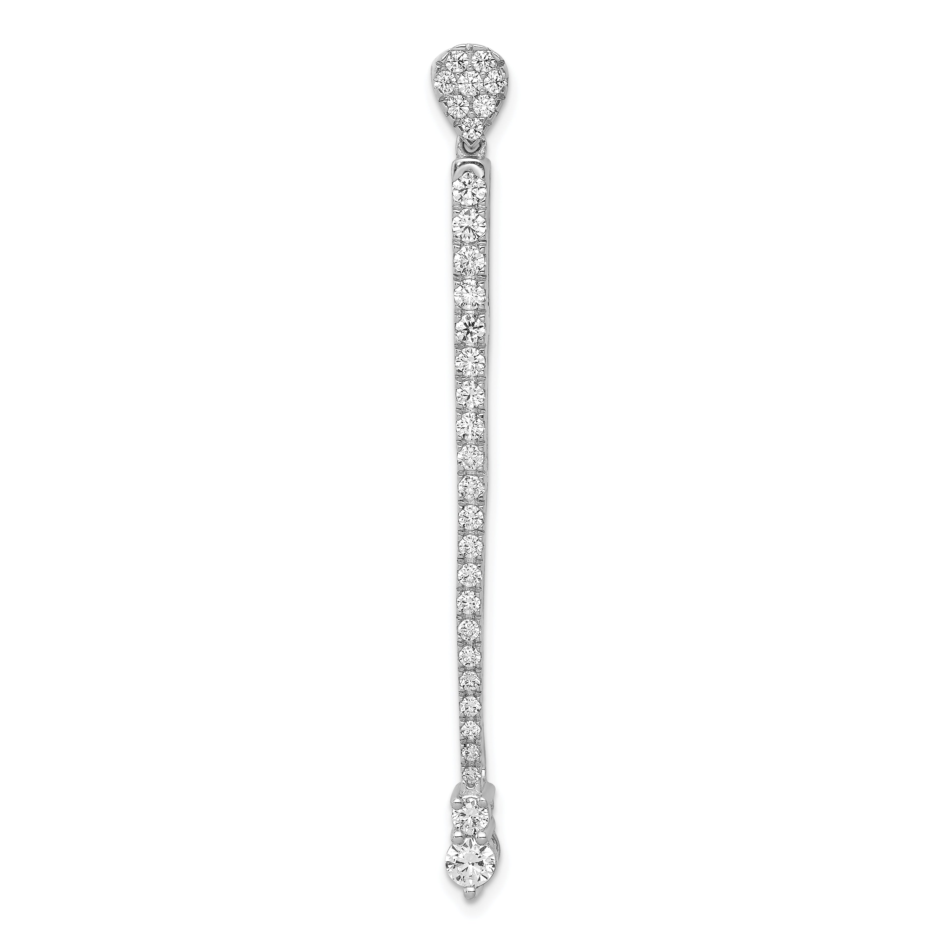 14k White Gold 1 carat Lab Grown Diamond VS/SI+ G+ Fashion Bar Chain Slide Pendant