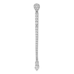 14k White Gold 1 carat Lab Grown Diamond VS/SI+ G+ Fashion Bar Chain Slide Pendant