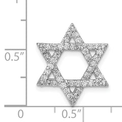 14k White Gold 1/2 carat Diamond Star of David Chain Slide