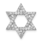 14k White Gold 1/2 carat Lab Grown Diamond VS/SI+ G+ Complete Star of David Chain Slide Pendant