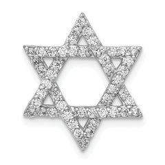 14k White Gold 1/2 carat Lab Grown Diamond VS/SI+ G+ Complete Star of David Chain Slide Pendant