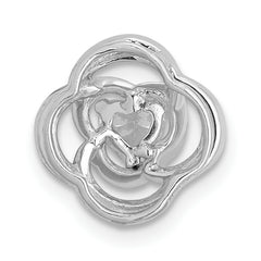 14k White Gold 1/4 carat Lab Grown Diamond VS/SI+ G+ Complete Flower Chain Slide Pendant