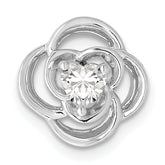 14k White Gold 1/4 carat Lab Grown Diamond VS/SI+ G+ Complete Flower Chain Slide Pendant