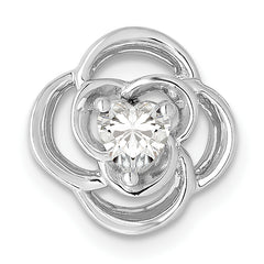 14k White Gold 1/4 carat Lab Grown Diamond VS/SI+ G+ Complete Flower Chain Slide Pendant