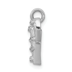 14k White Gold Diamond Cactus Pendant